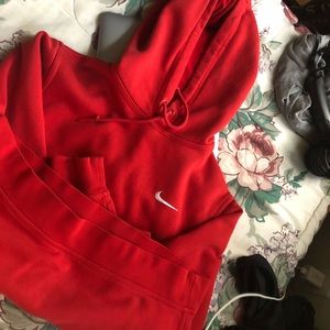 red nike hoodie